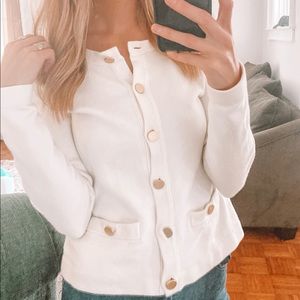 Banana Republice gold button up sweater